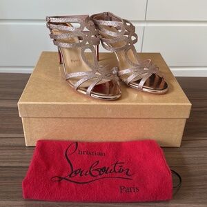 CHRISTIAN LOUBOUTIN Renee 85 glitter courtisane sandals
